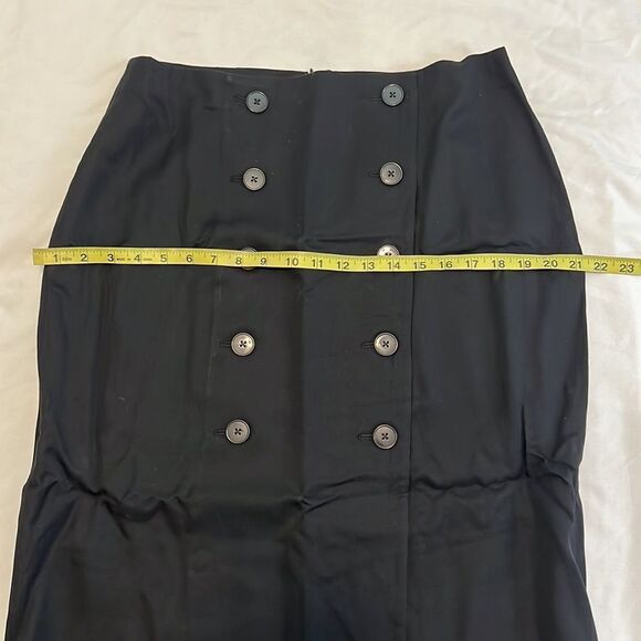 Club Monaco Black Button Front Pencil Skirt Size 12 - Picture 9 of 10